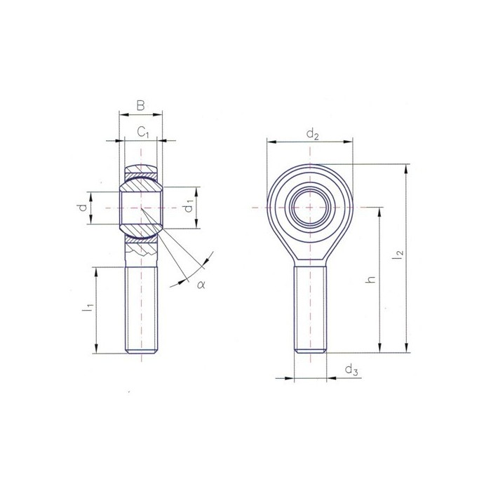 rotule compétition M12x100 Ø14mm