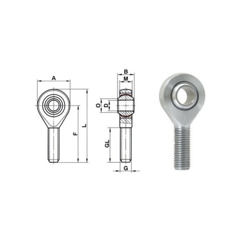 Rotule LB M14x150 à gauche